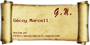 Géczy Marcell névjegykártya